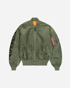 SLAM JAM SRL (ARIES ROA) Alpha Industries No War MA-1 Jacket< Vestes Et Manteaux
