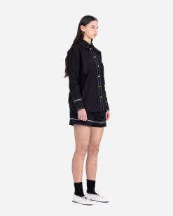 GANNI A/S Cotton Poplin Elasticated Shorts< Shorts