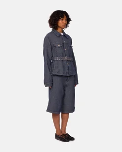 GANNI A/S Heavy Twill Denim Short Jacket< Vestes Et Manteaux