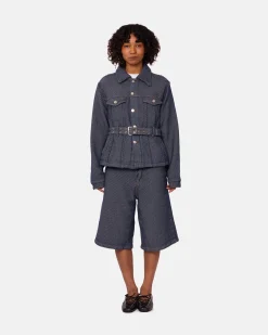 GANNI A/S Heavy Twill Denim Short Jacket< Vestes Et Manteaux