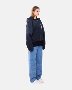 SASU DOVER STREET MARKET PARIS (ERL) Hoodie zippé oversize Varsity< Sweats À Capuche & Sweats