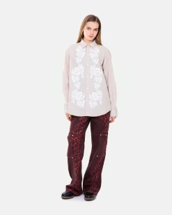 SLAM JAM SRL (ARIES ROA) Lace Overprinted Poplin Shirt< Chemises