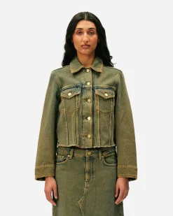 GANNI A/S Overdyed Heavy Denim Jacket< Vestes Et Manteaux
