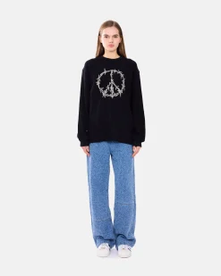 SLAM JAM SRL (ARIES ROA) Peace Press Gothic Waffle Longsleeve< T-Shirts & Hauts