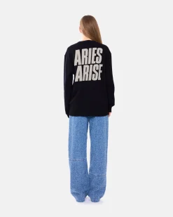 SLAM JAM SRL (ARIES ROA) Peace Press Gothic Waffle Longsleeve< T-Shirts & Hauts
