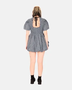 GANNI A/S Seersucker Check Mini Smock Dress< Robes Et Jupes