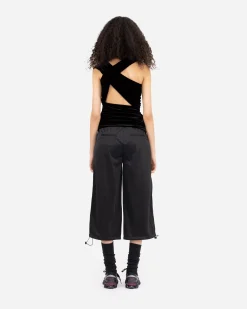 GANNI A/S Velvet Jersey Ruched Crossover Blouse< T-Shirts & Hauts
