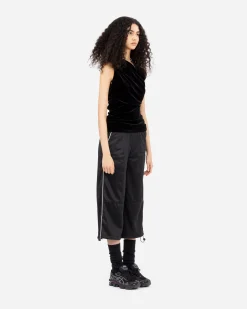 GANNI A/S Velvet Jersey Ruched Crossover Blouse< T-Shirts & Hauts